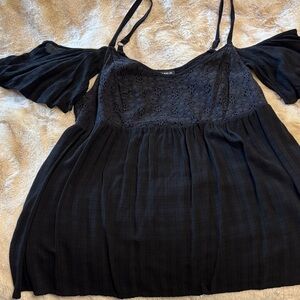 Torrid Black Cold Shoulder Blouse